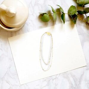 Double silver/gold chain necklace